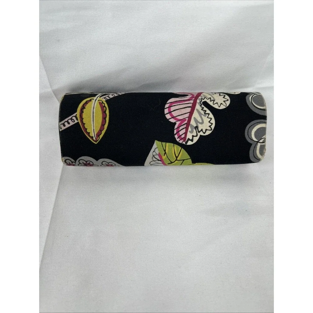 Vera Bradley Glasses Case Paisley Floral Print Black Pink